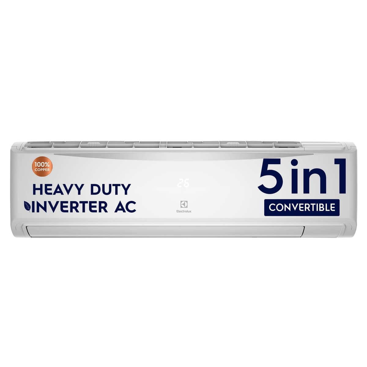 Electrolux 1.5 Ton 5 Star Convertible Inverter Split Air Conditioner (AC), Copper, PM2.5 Filter & Plasma, 360° Cooling, I-Feel Tech, Anti-Corrosion & R32, White & Chrome, UltimateHome 500, ESV185C3HA