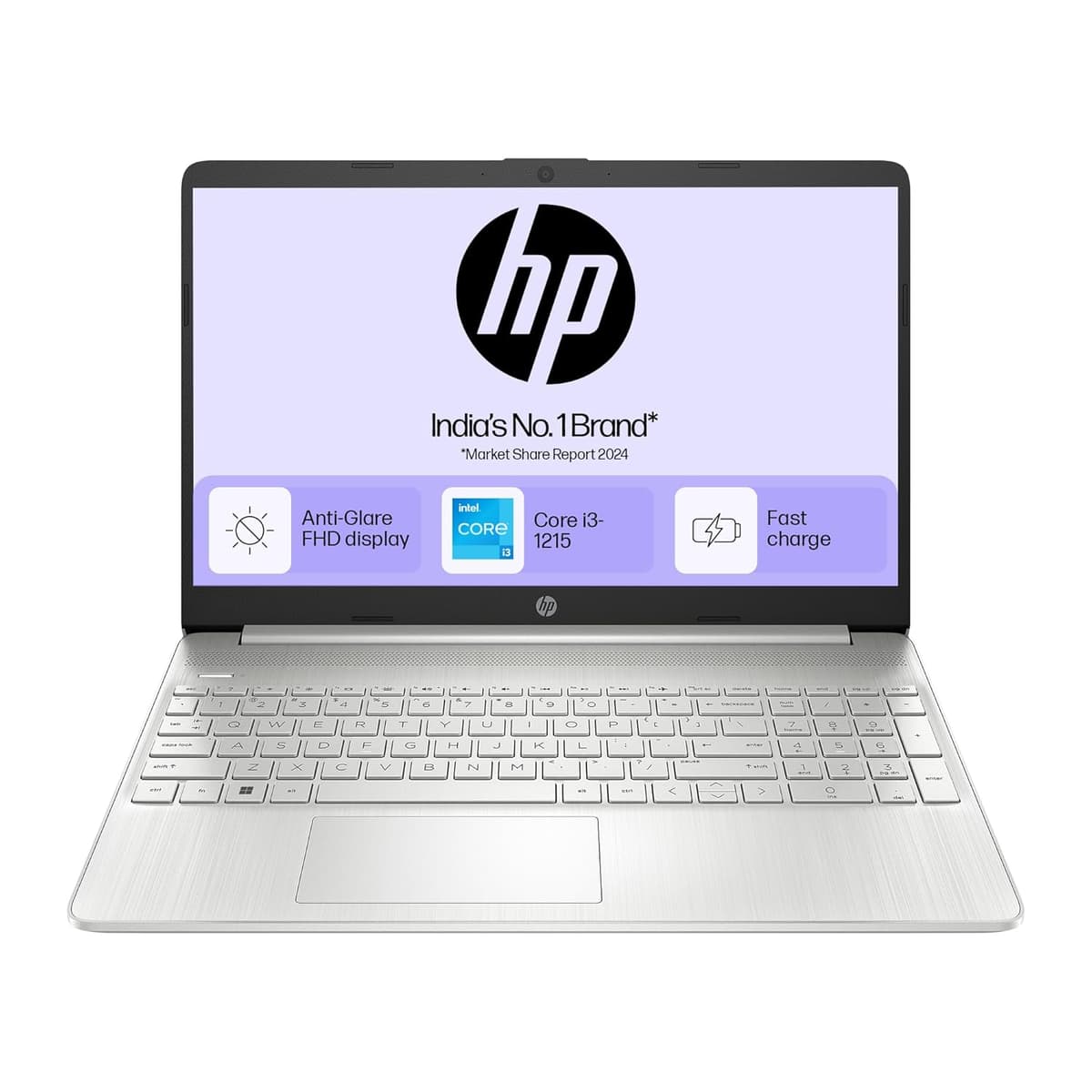 HP Laptop 15s, 12th Gen Intel Core i3-1215U, 15.6 inch(39.6cm) FHD Laptop(8GB RAM,512GB SSD,Intel UHD Graphics,Alexa,Numeric Keypad,Dual Speaker,Win 11,MSO 21,1.69 Kgs,Natural Silver) 15s-fy5003TU