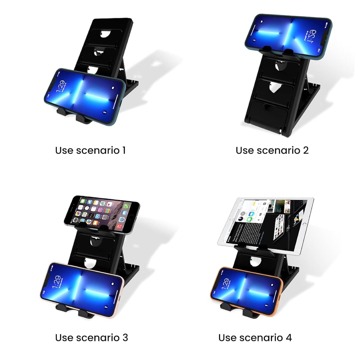STRIFF Smartphone Stand, Tabletop Foldable Black