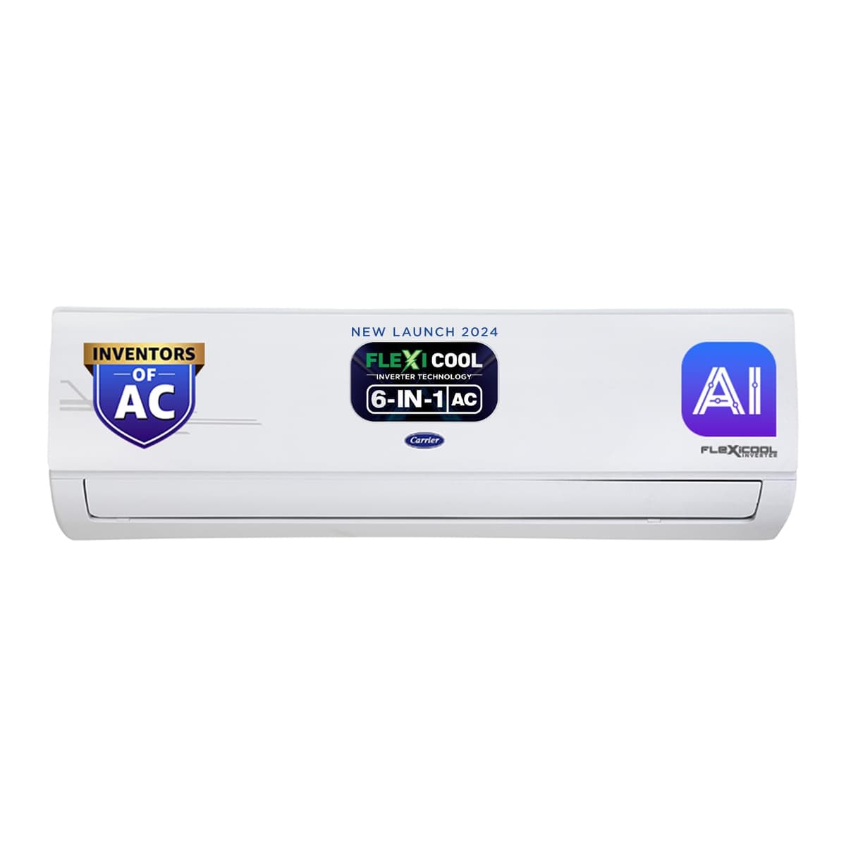 Carrier 1.5 Ton 4 Star AI Flexicool Inverter Split AC (Copper, Convertible 6-in-1 Cooling,Dual Filtration with HD & PM 2.5 Filter, Auto Cleanser, ESTER NEO Exi, CAI18ES4R33F0,White)