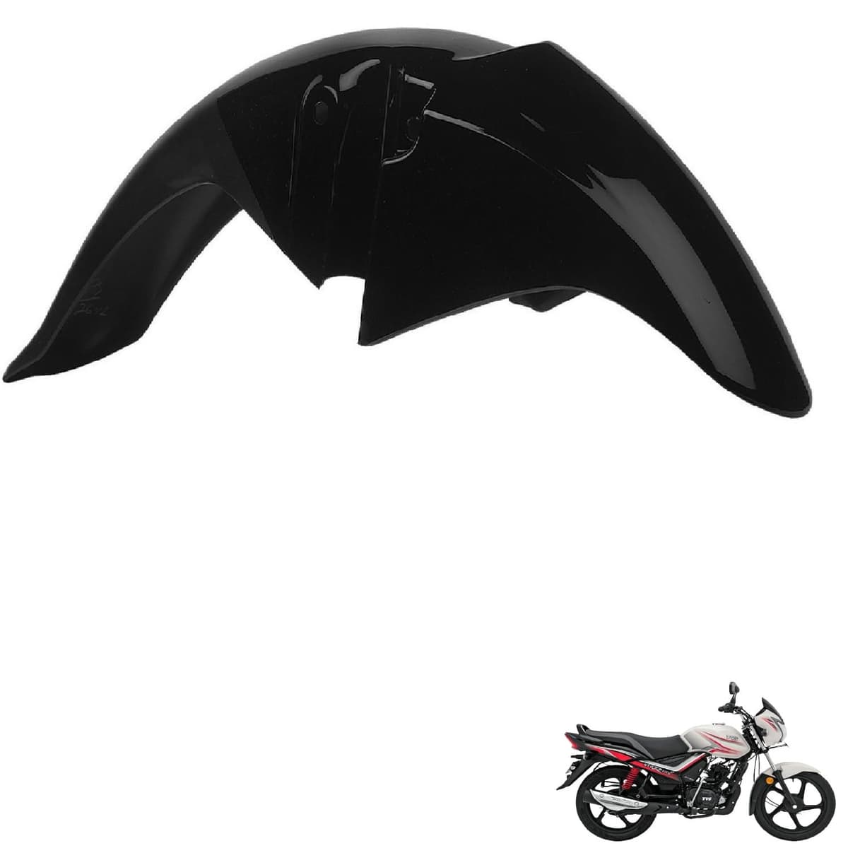 Bike Front Mudguard/Mud Guard Black Compatible with tvs star city