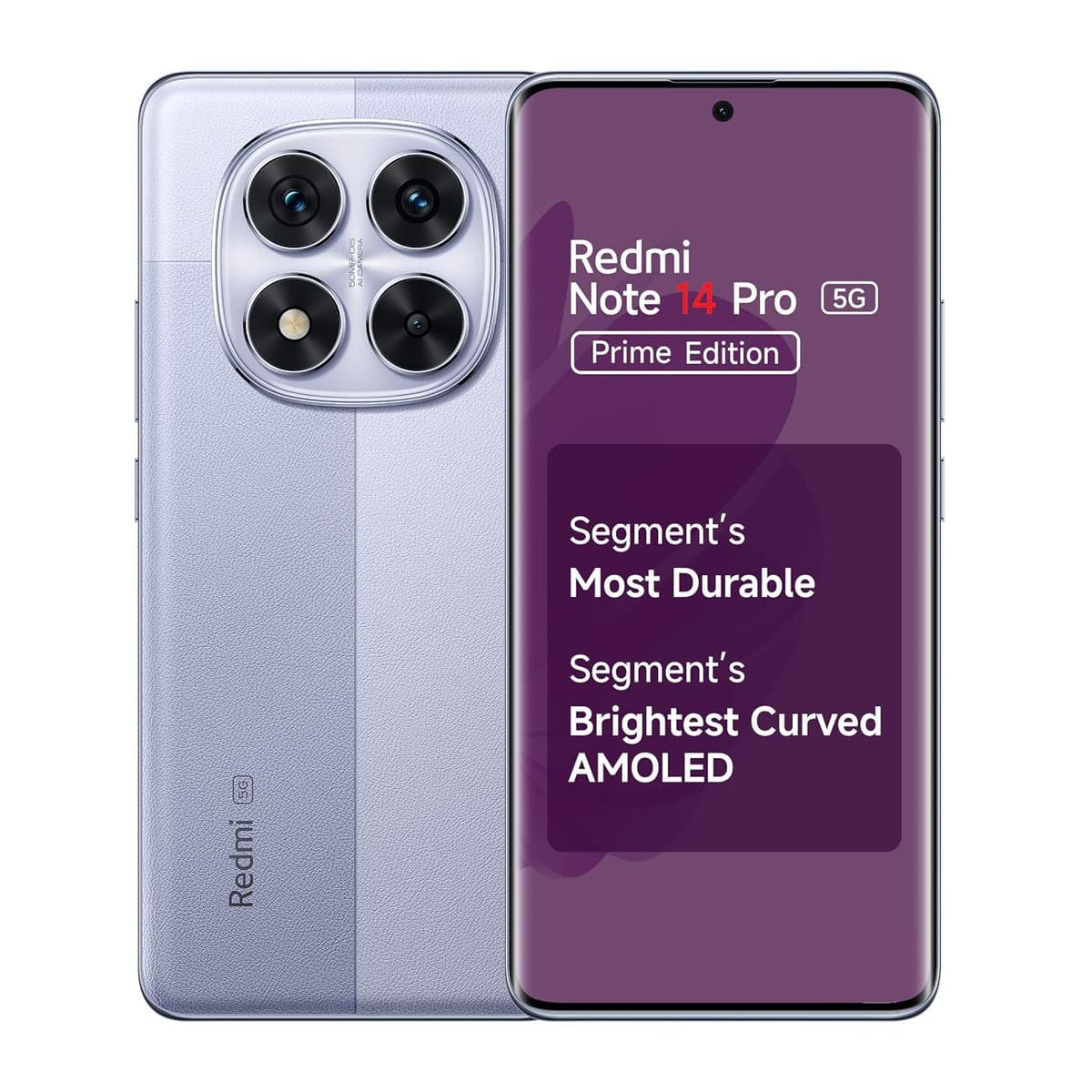 Redmi Note 14 Pro 5G Prime Edition (Phantom Purple, 8GB RAM, 128GB Storage) | 50 MP Sony Camera Setup | Corning Gorilla Glass Victus 2 | 1.5K 3D Curved AMOLED | Mediatek Dimensity 7300- Ultra