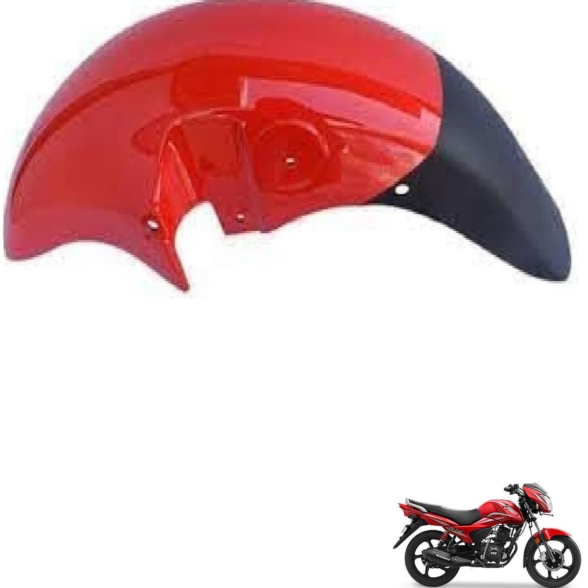 RevUp Bike Front Mudguard/Mud Guard Red Compatible with Tvs Victor