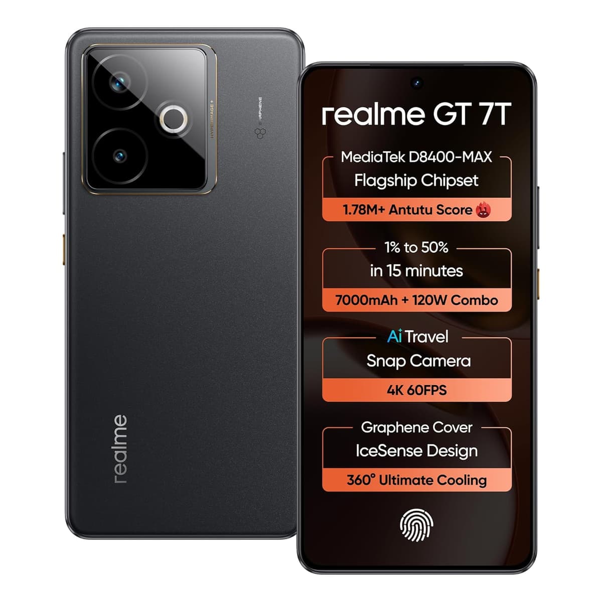 realme GT 7T IceSense Black 12GB 512GB