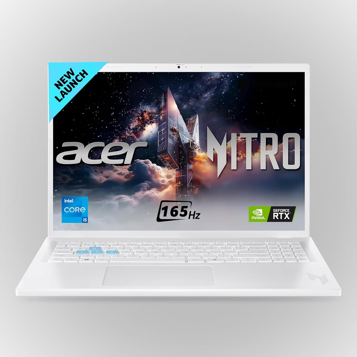 acer Nitro Lite 16, 13th Gen, Intel Core i5-13420H Processor,NVIDIA GeForce RTX 4050-6 GB GDDR6, 16GB/ 512 GB, 16.0"/40.64 cm, 165 Hz, Win 11 Home, White, 1.95 kg, NL16-71G, Backlit KB,Gaming Laptop
