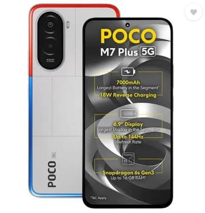 Poco M7 Plus 5G 6GB RAM 128GB Chrome Silver