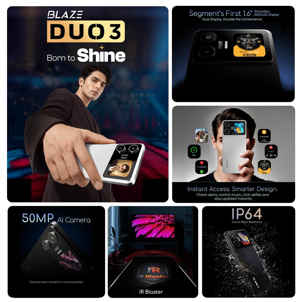 Lava Blaze Duo 3 5G 128GB Moonlight Black