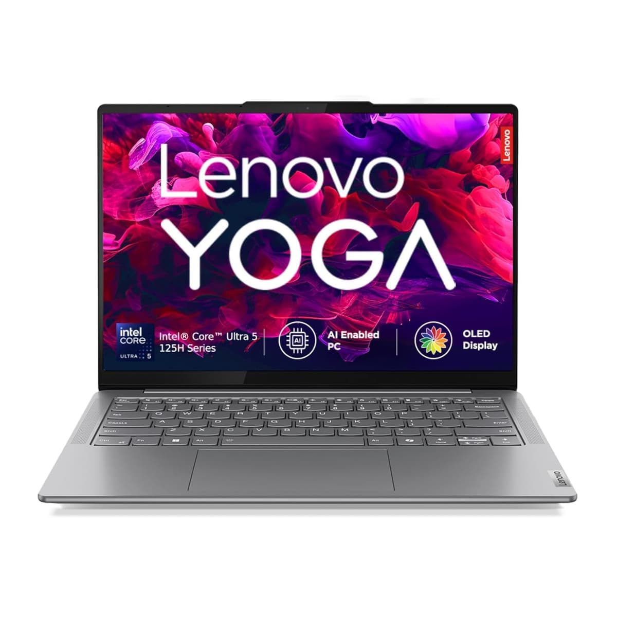 Lenovo Yoga Slim 7, Intel Core Ultra 5 125H, 16GB RAM, 1TB SSD, WUXGA-OLED 14"(35.5cm), Windows 11, Office 2024, Luna Grey, 1.39Kg, 83CV00D0IN, 400Nits, 2Wx4 Speakers, 1Yr ADP Free, AI PC