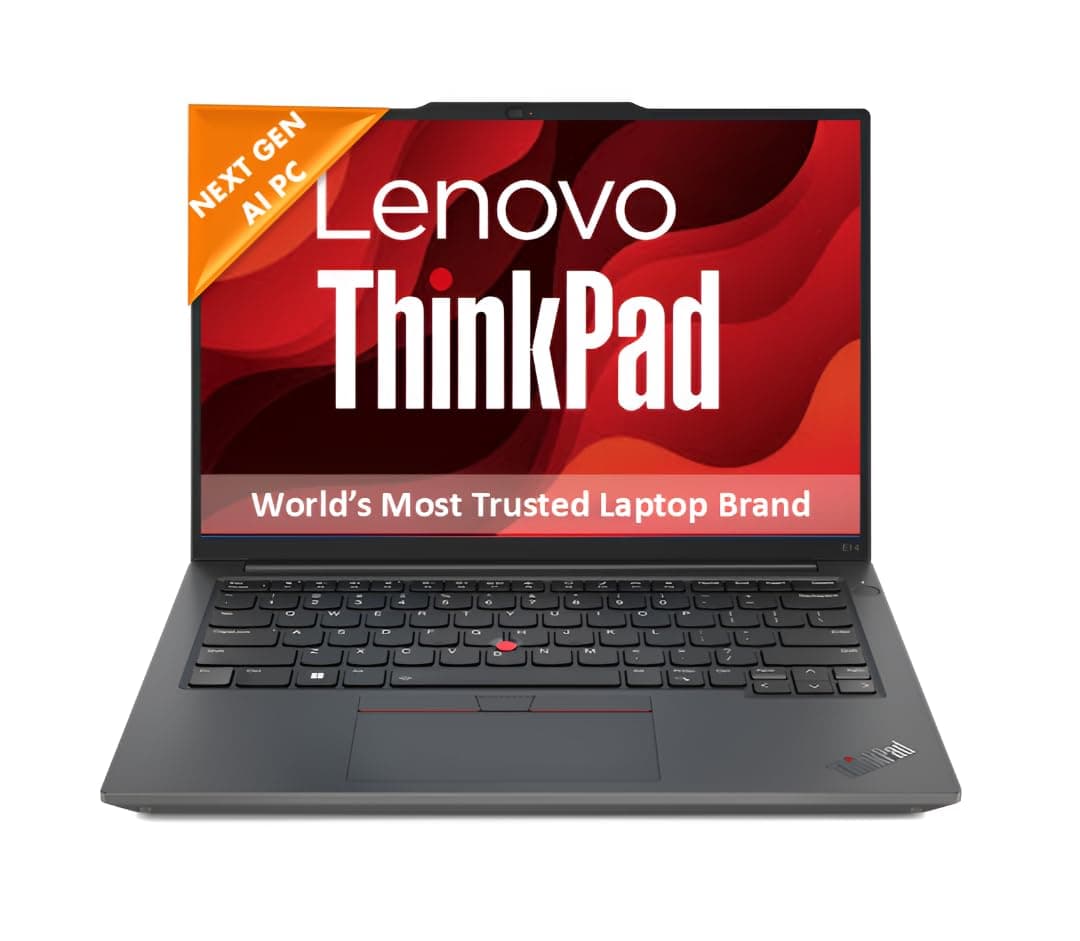 Lenovo ThinkPad E14, Intel Core Ultra 5 225U, 16GB RAM, 512GB SSD, WUXGA IPS 14”(35.56cm), Win 11 Pro, Black, 1.34Kg, 21SX007UIG, Fingerprint, Backlit, 300 Nits, 3Y Premier Warranty, AI Powered Laptop