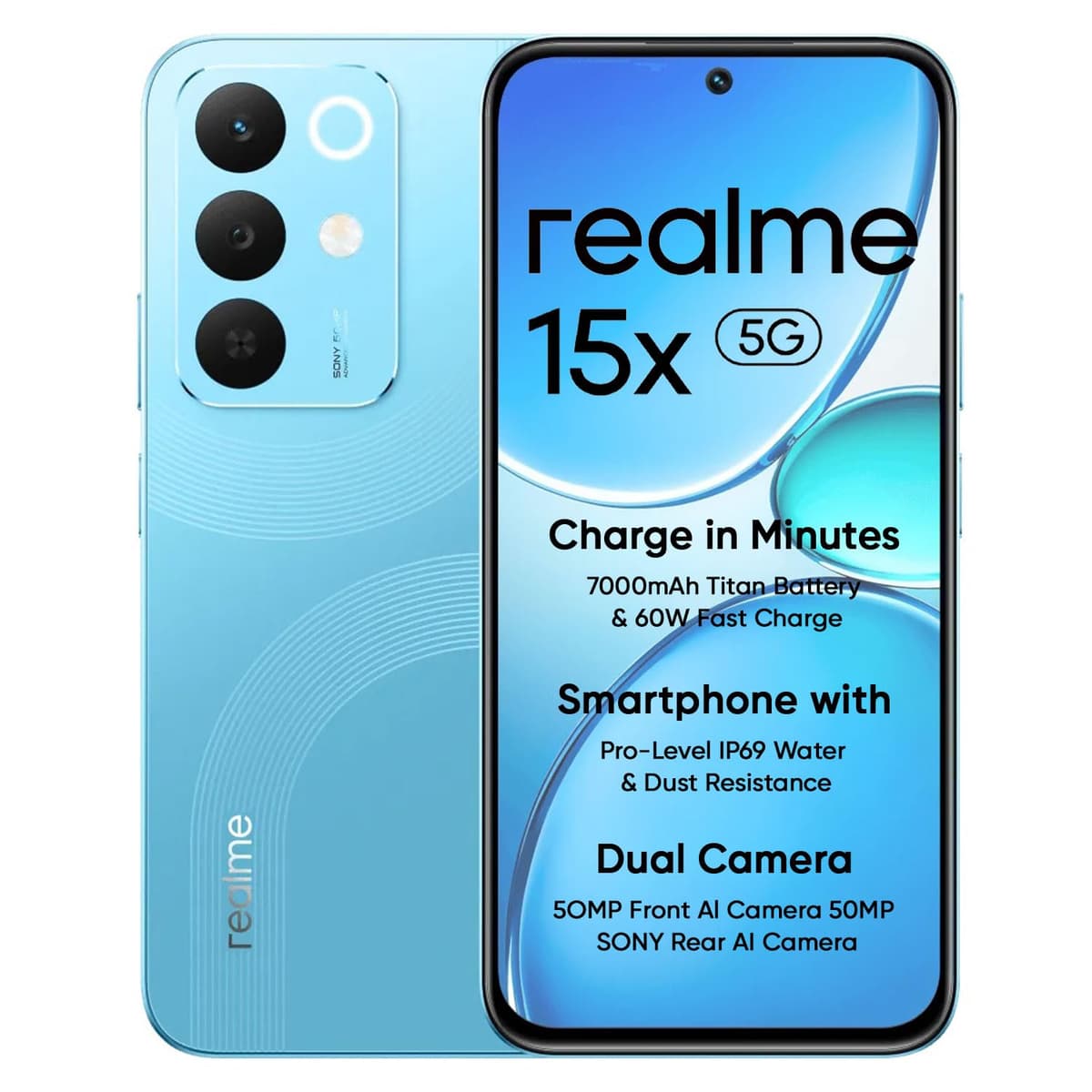 Realme 15X 5G Smartphone 8GB 128GB Aqua Blue