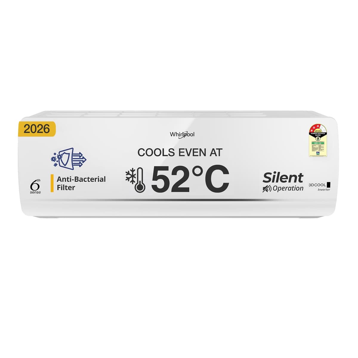 Whirlpool 2 Ton 3 Star, New star rated, 3D cool Inverter Split AC (3D Cool 20T 3S INV EXP S6M3PP0, Copper, Convertible 4-in-1 Cooling Mode, HD Filter White)