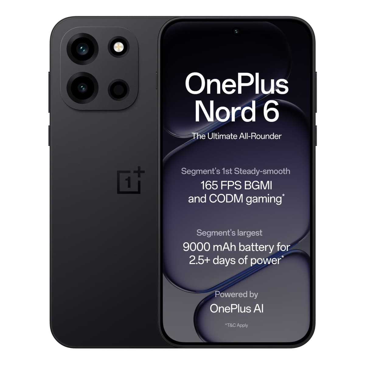 OnePlus Nord 6 12GB+256GB Pitch Black 5G Smartphone