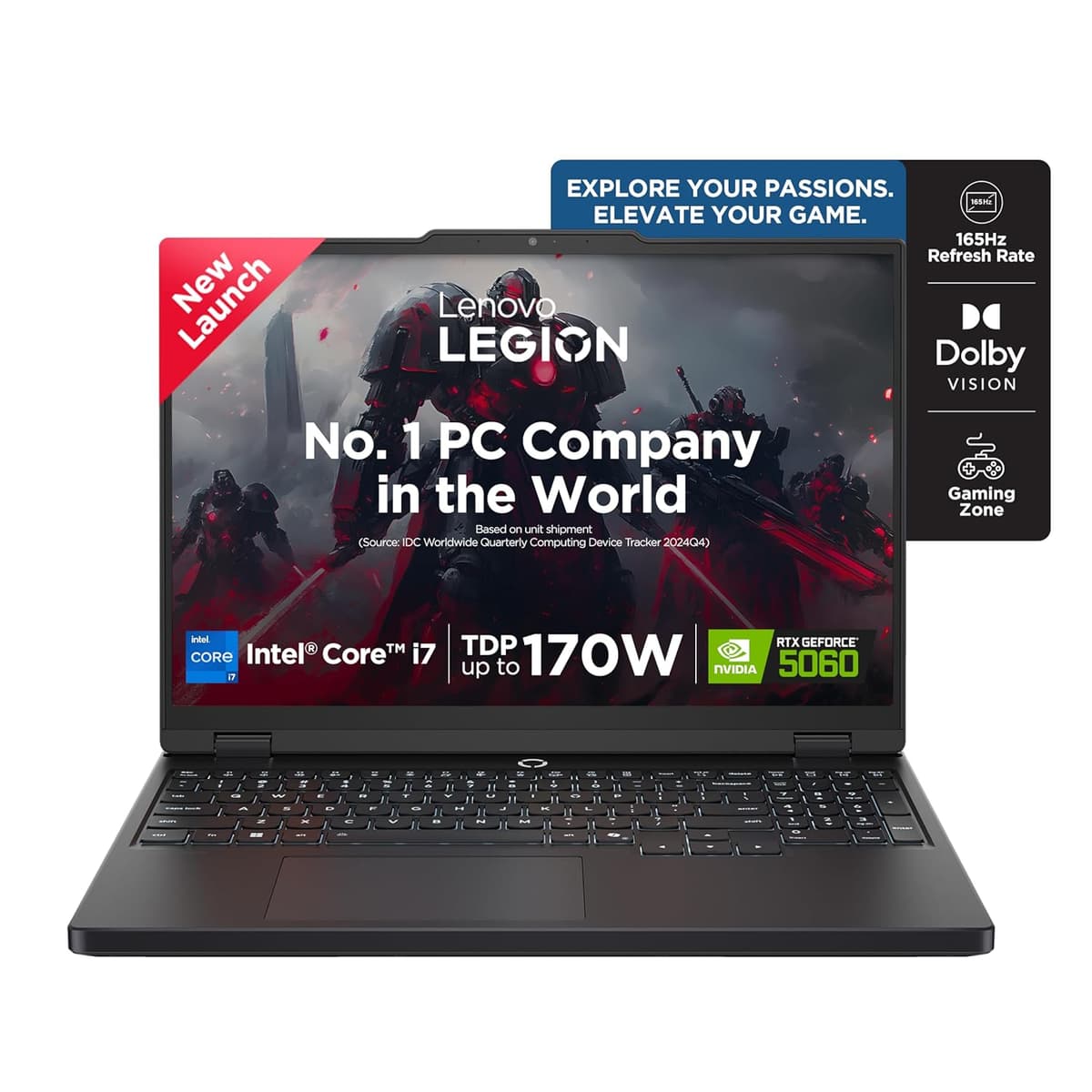 Lenovo Legion 5 2025 Intel Core i7-13650HX | NVIDIA RTX 5060 8GB (16GB RAM/1TB SSD/WUXGA IPS/165Hz/15.3" (38.8cm)/Windows 11/Office 2024+AI Now/Black/2.1Kg), 83LY00NCIN AI Powered Gaming Laptop