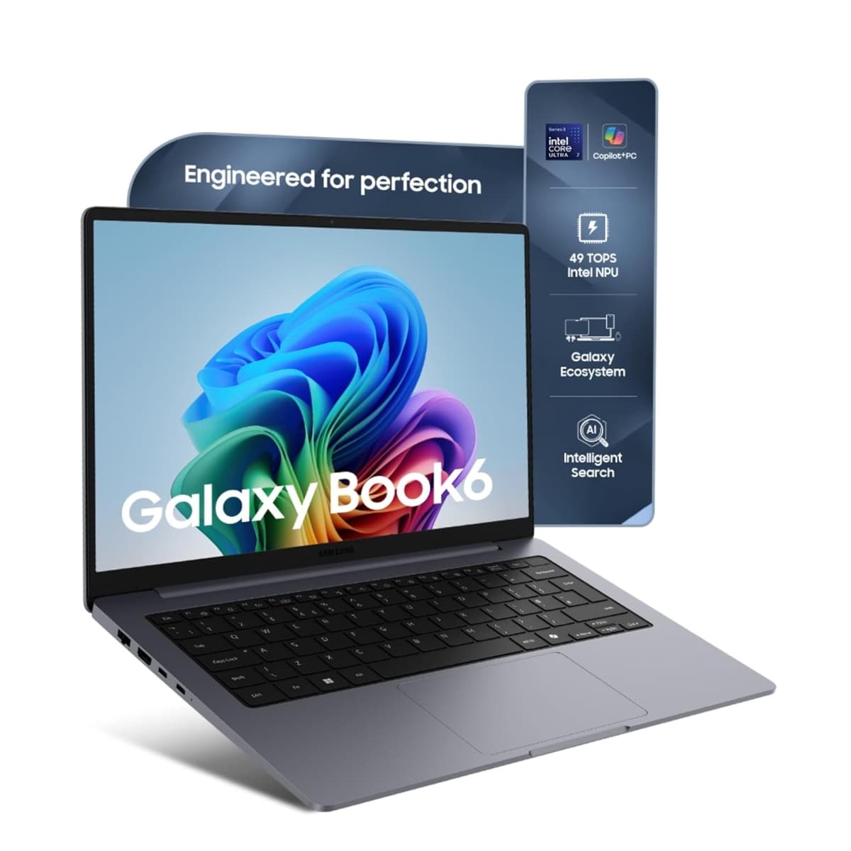 Samsung Galaxy Book6 (Gray, 16GB RAM, 512GB SSD) | Intel Core Ultra 7 (Series 3) | 14" WUXGA Display | 24Hrs Big Battery Life | Dolby Atmos Stereo Speakers | AI PC