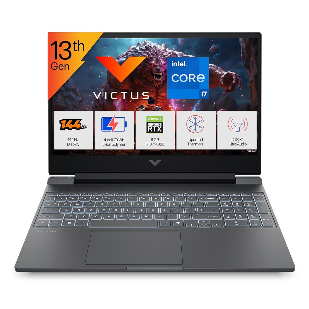 HP Victus, 13th Gen Intel core i7-13650HX, 6GB RTX 4050, 24GB DDR5, 512GB SSD, FHD, 144Hz, 300 nits, IPS, 15.6''/39.6cm, Win11, M365* Office24, Mica Silver, 2.29kg, fa2531TX, Backlit KB, Gaming Laptop