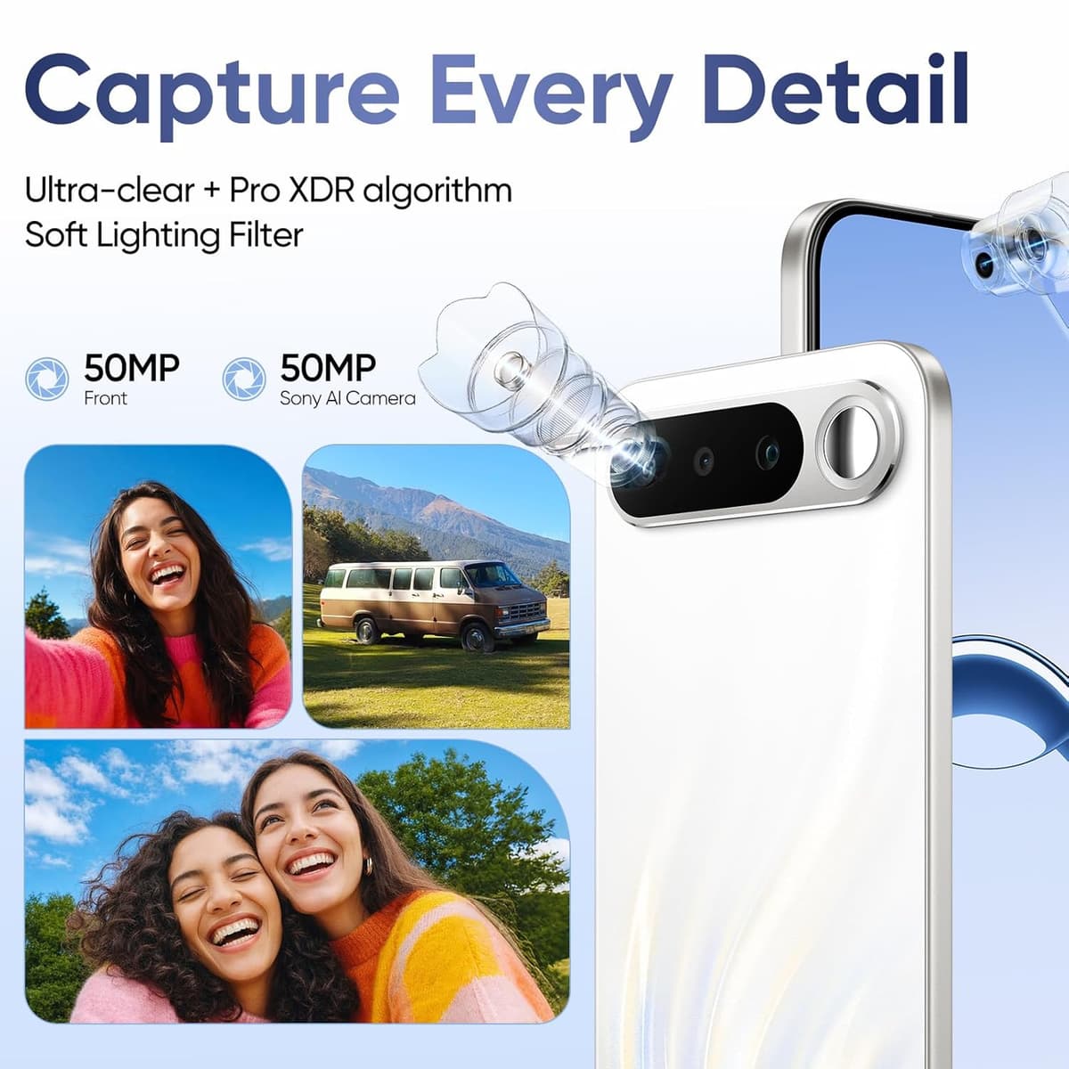 realme 16 5G Smartphone 12+256GB, Battery 7000mAh, Front Camera 120Hz AMOLED Display, MediaTek Dimensity 6400 Turbo Processor, IP69, Air White