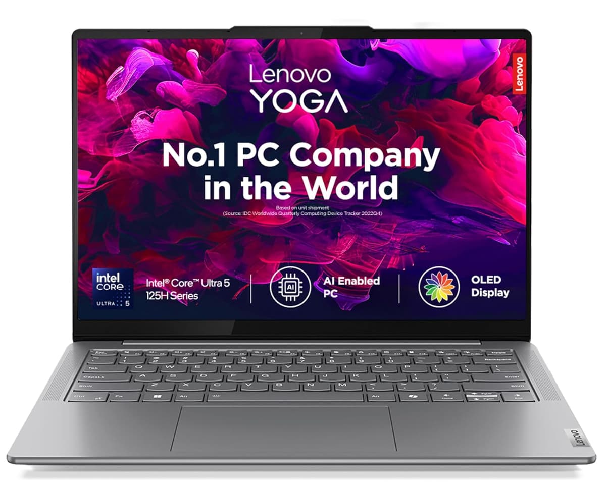 Lenovo Yoga Slim 7 Intel Core Ultra 5 125H (16GB RAM/1TB SSD/14 (35.5cm)/WUXGA OLED/Copilot+ PC/Windows 11/MSO 365 Basic+Office 2024/1Yr ADP Free/Teal/1.39Kg), 83CV00G2IN