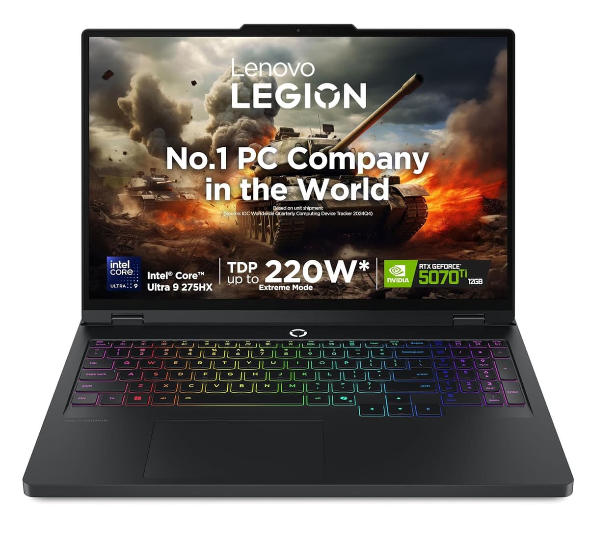 Lenovo Legion Pro 5 2025 Intel Core Ultra 9 275HX | NVIDIA RTX 5070Ti 12GB (32GB RAM/1TB SSD/WQXGA OLED/240Hz/16(40.64cm)/Windows 11/Office 2024/Black/2.4Kg), 83LU0011IN AI Powered Gaming Laptop