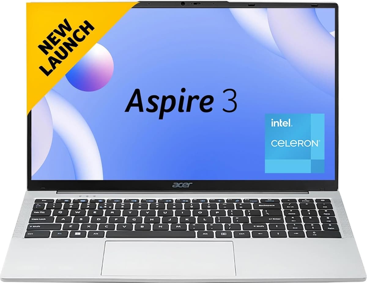 acer Aspire 3 A325-45 HD Thin & Light Laptop | Intel Celeron N4500 | 8GB LPDDR4X RAM | 512GB SSD | Windows 11 Home | HD Webcam | Anti-Glare Display | Pure Silver, 1.5 kg