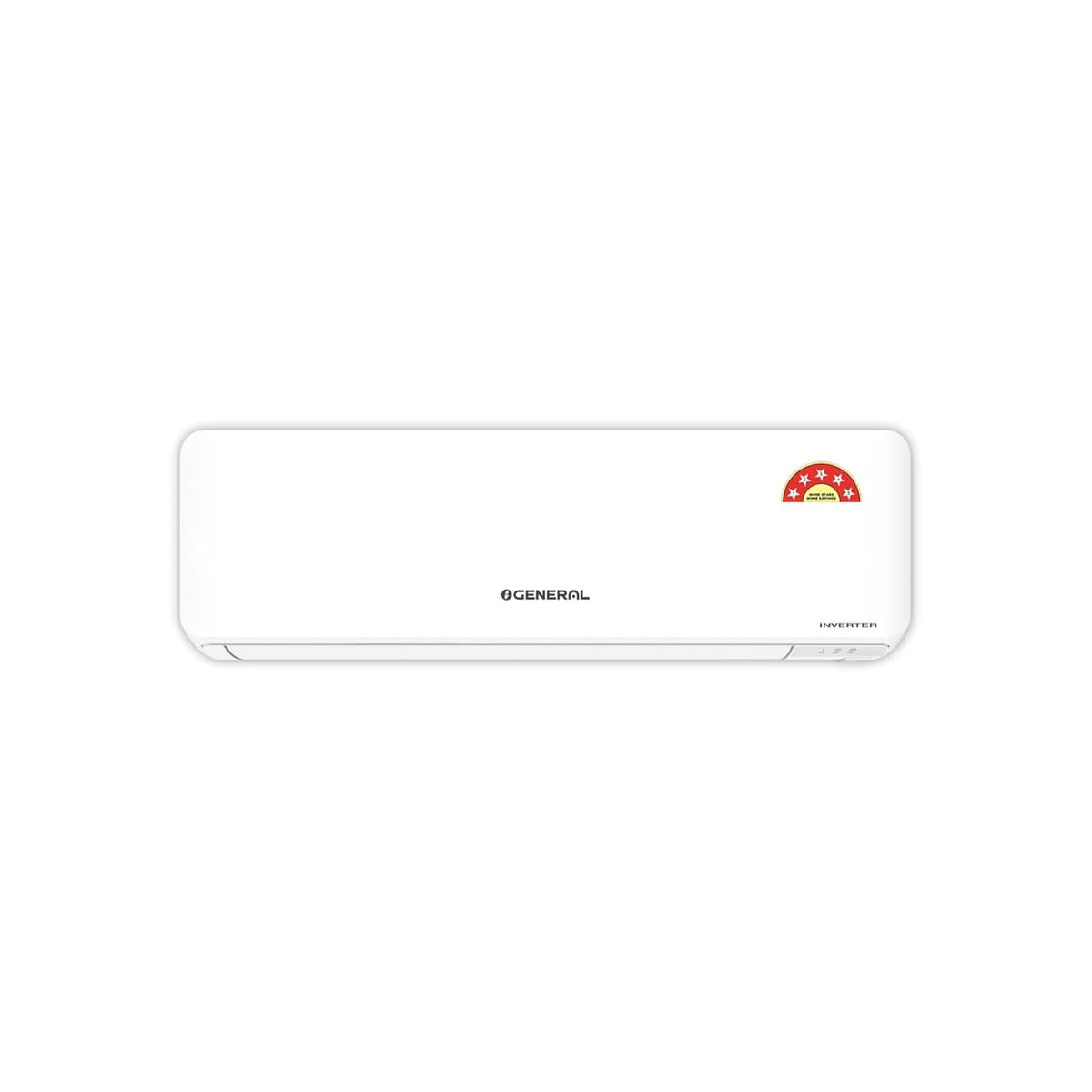 GENERAL 1 Ton BEE 2026 5 Star Rated, Inverter Split AC (Copper, 3520W, Powerful Cooling, 10m Long Reach Airflow, 55°C Max, Suitable for 120~150 Sft, ASGG12CGAB-B, White, Free Standard Installation)