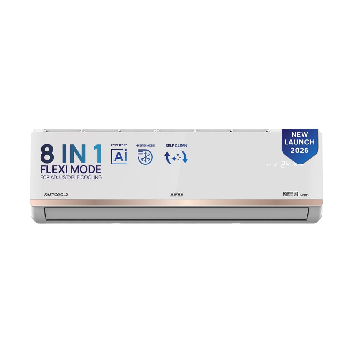 IFB 2 Ton 3 Star 2026 AI Powered Inverter Split Air Conditioner with Hybrid Mode, 8-in-1 Flexi Mode, Heavy Duty Compressor, 4 Way Swing, Self Clean, Copper Condenser (CI223GN32RGM3,White)