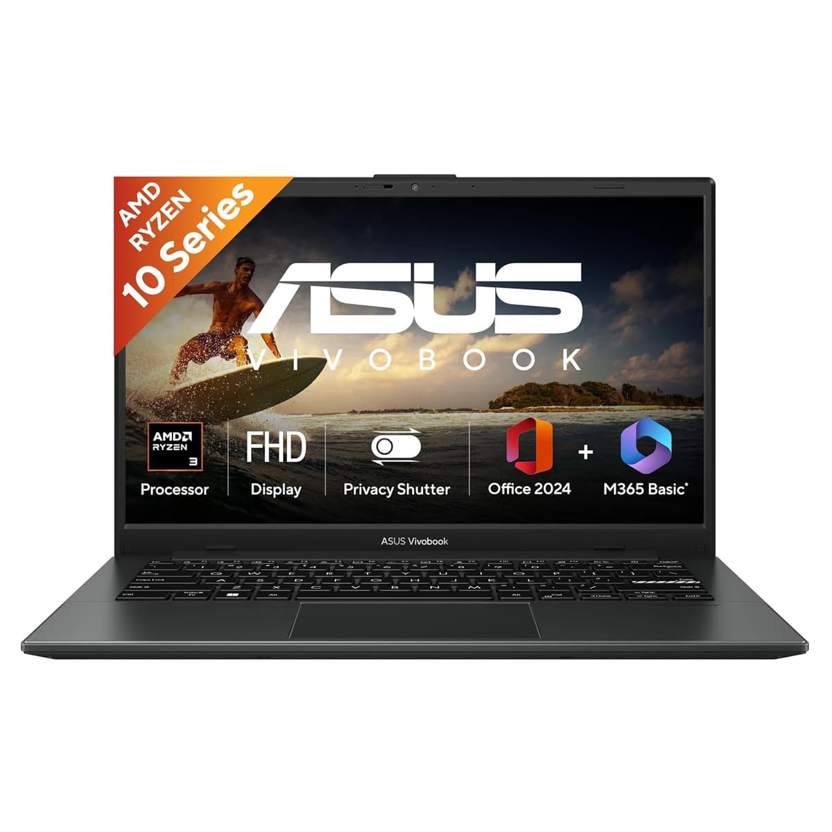 ASUS Vivobook Go 14 (2026),AMD Ryzen 3 30 Processor,AMD Radeon iGPU,8GB RAM,512GB SSD,FHD,14" (35.5 cm),Windows 11,M365 Basic(1Y)* Office 2024,Mixed Black,1.38 Kg,E1404FA-EB1414WS,Thin & Light Laptop