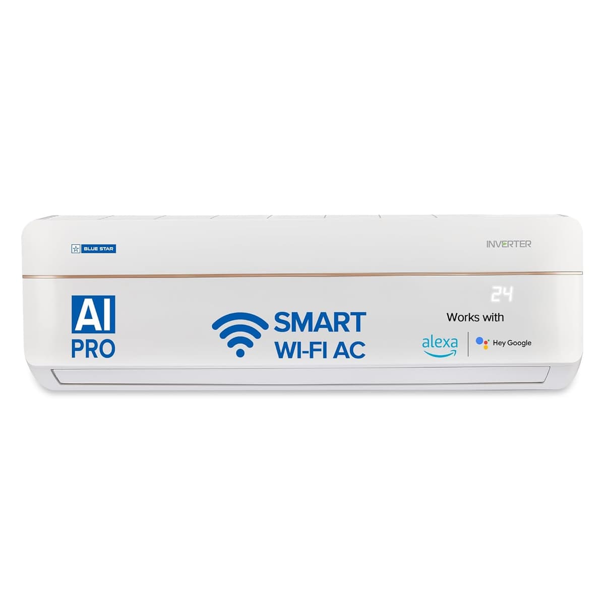Blue Star 1 Ton 5 Star Wi-Fi Inverter Smart Split AC (Copper Condenser, 5 in 1 Convertible, AI Pro, Voice Command, 4 Way Swing, Anti Microbial Filter, IC512VNURS, White)