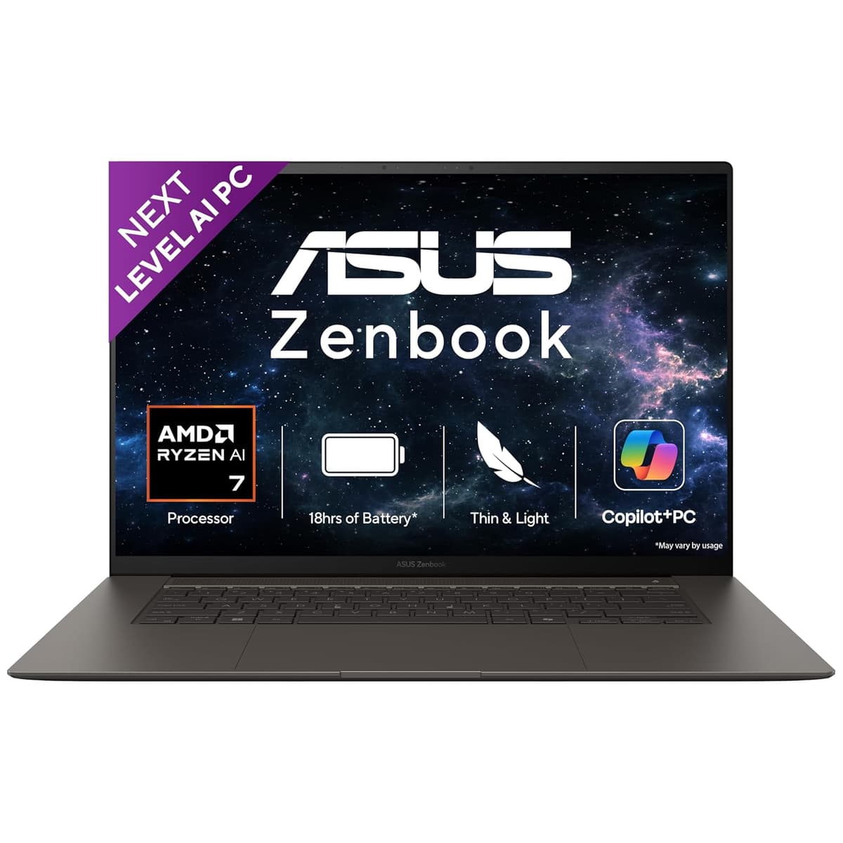 ASUS Zenbook S16,Smartchoice,AMD Ryzen AI 7 350, 24GB RAM, 1TB SSD,3K OLED, Touchscreen, 16", Windows 11,M365 Basic (1Yr)*,Office24,Zumaia Gray,1.5 Kg, UM5606KA-RJ109WS,Next-Gen AI Laptop,Copilot+