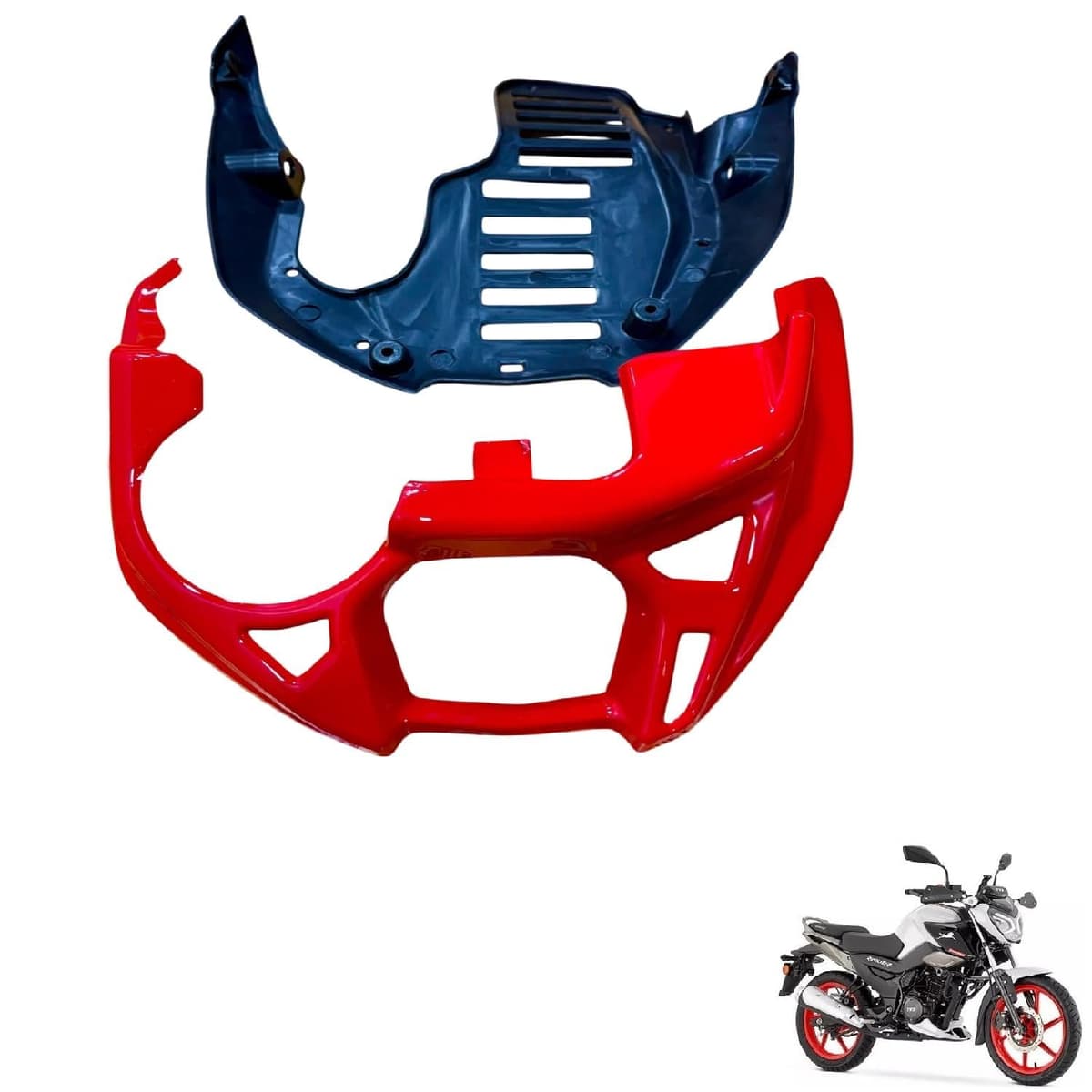 RudraRidez Bike Heavy Duty Engine Guard/Engineguard/Engine Plate Red for TVS Raider