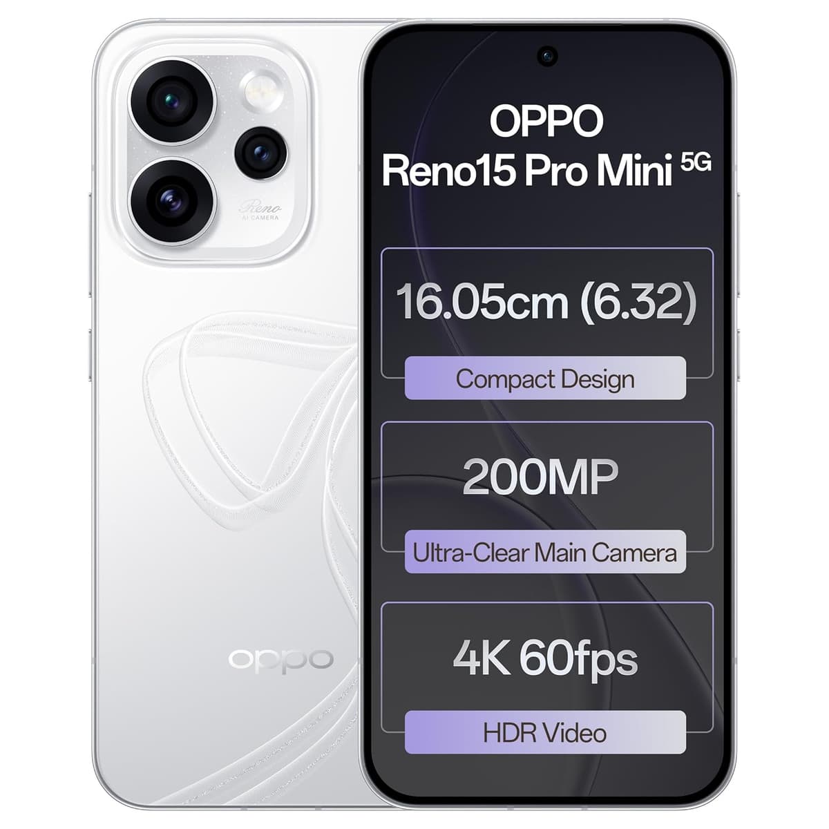 Oppo Reno15 Pro Mini 5G 512GB Glacier White