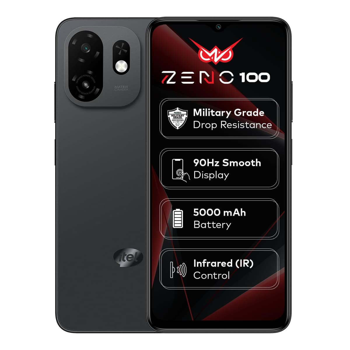Itel Zeno100 64GB Pure Black 5000mAh 90Hz Smartphone