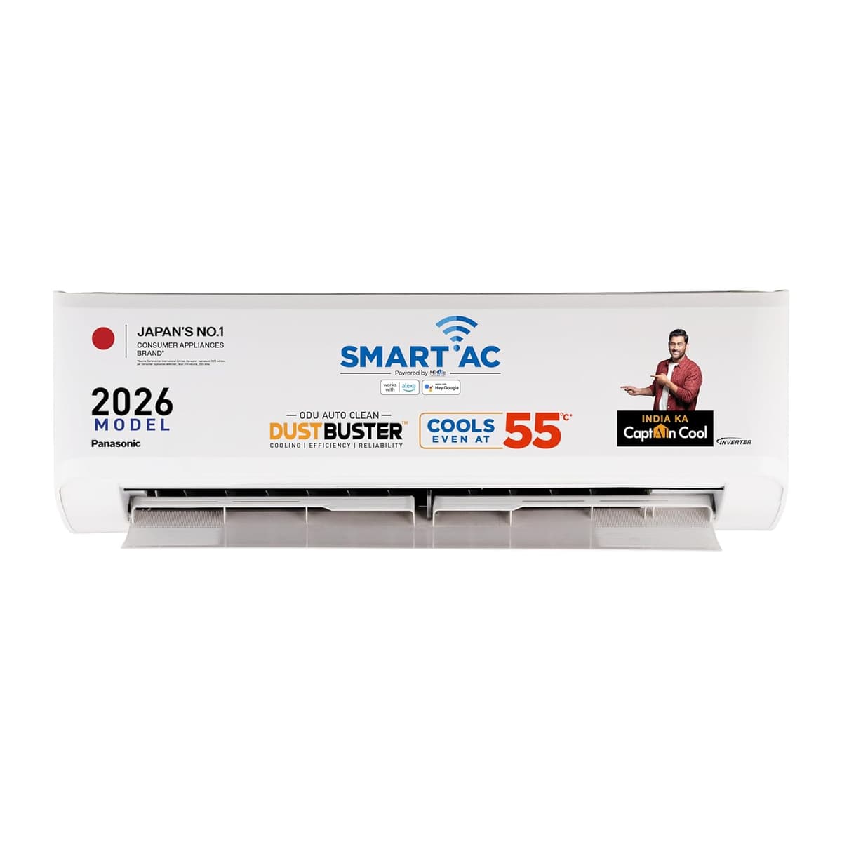 Panasonic 1.0 Ton 5 Star, New Star rated, Premium WiFi Inverter Smart Split AC (DustBuster Tech, Matter Enabled, AI, Higher Airflow, Copper Cond., 8in1 Convertible,4-Way,PM0.1 Filter,CS/CU-NU12BKY5W,White)