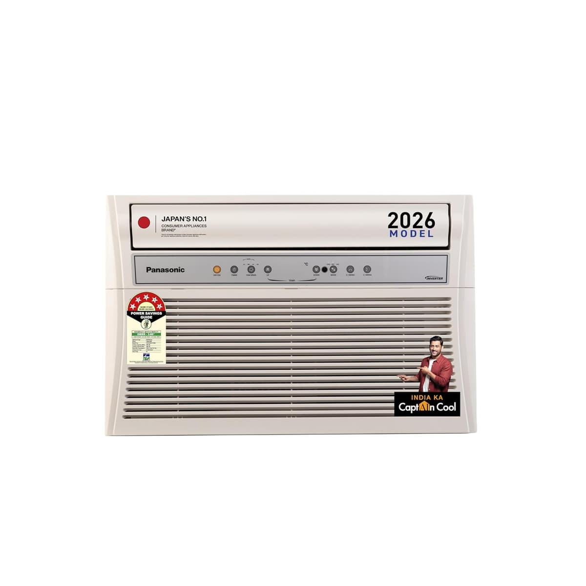 Panasonic 1.5 Ton 5 Star, New star rated,Inverter Premium Window AC (Top Throw Airflow, 50°C Oper., Copper Cond., 8in1 Convertible, 4-Way, PM0.1 Filter, ECO Mode, Powerful Mode, CW-XU185CGT, White)