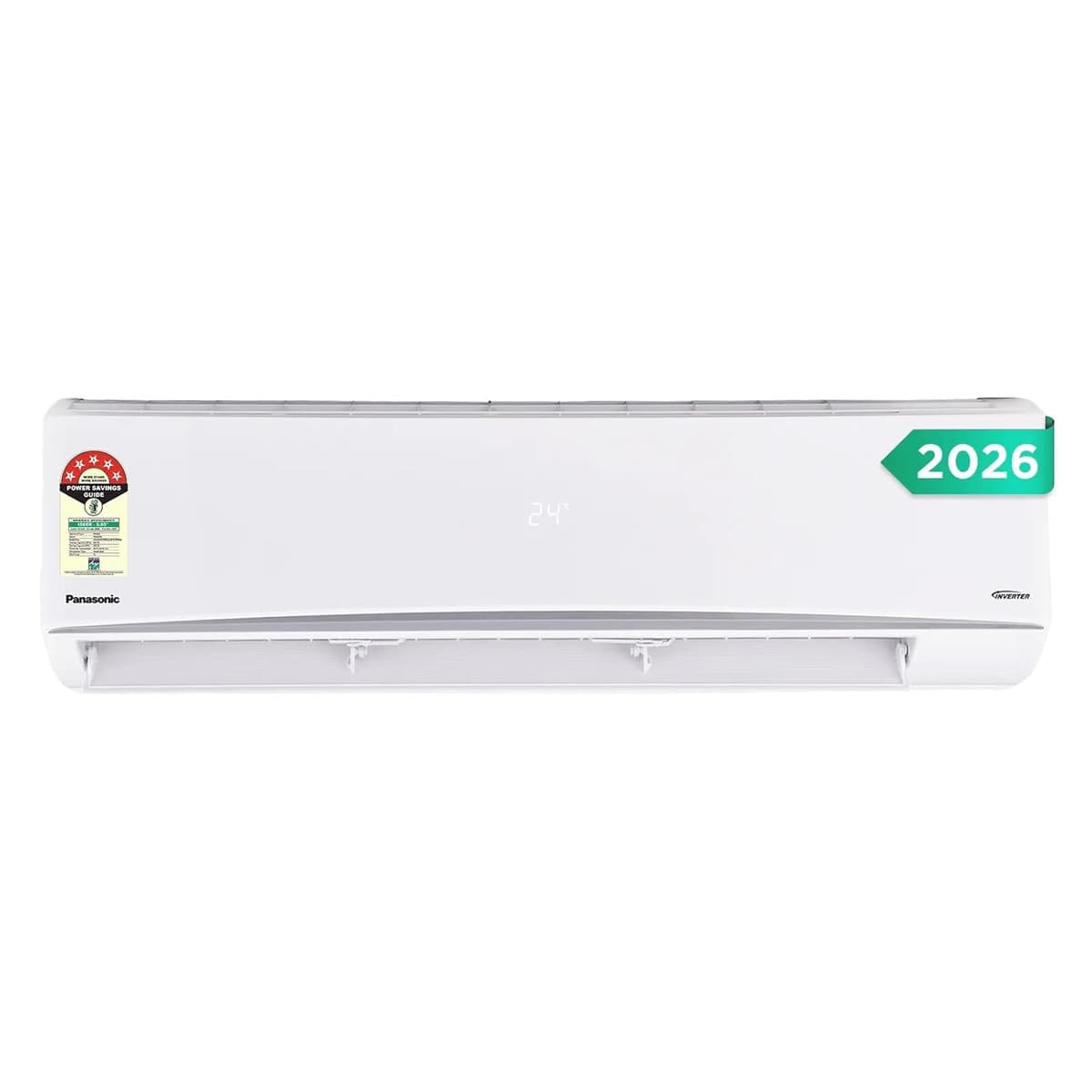 Panasonic 2 Ton 5 Star Inverter Split Smart AC MirAie(2026 Model)-8-in-1 Convertible Cooling,Wi-Fi Enabled with Google & Alexa Voice Control,100% Copper Condenser,High Airflow,CS/CU-ZU24CKY5FM