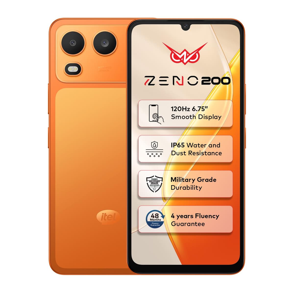 Itel Zeno 200 Comet Orange 4GB RAM 128GB Storage